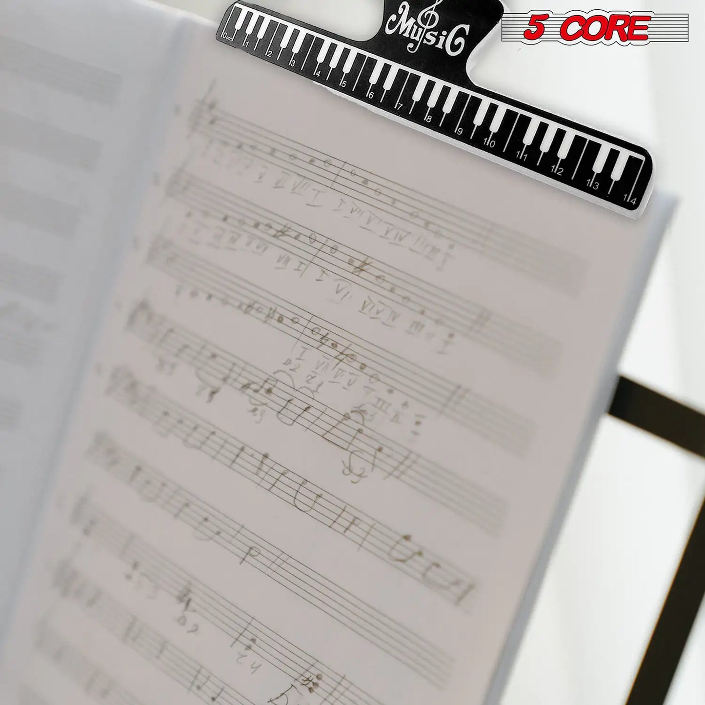 5Core Music Sheet Page Holder 2PCS Black | Durable Plastic Music Score Fixed Clips