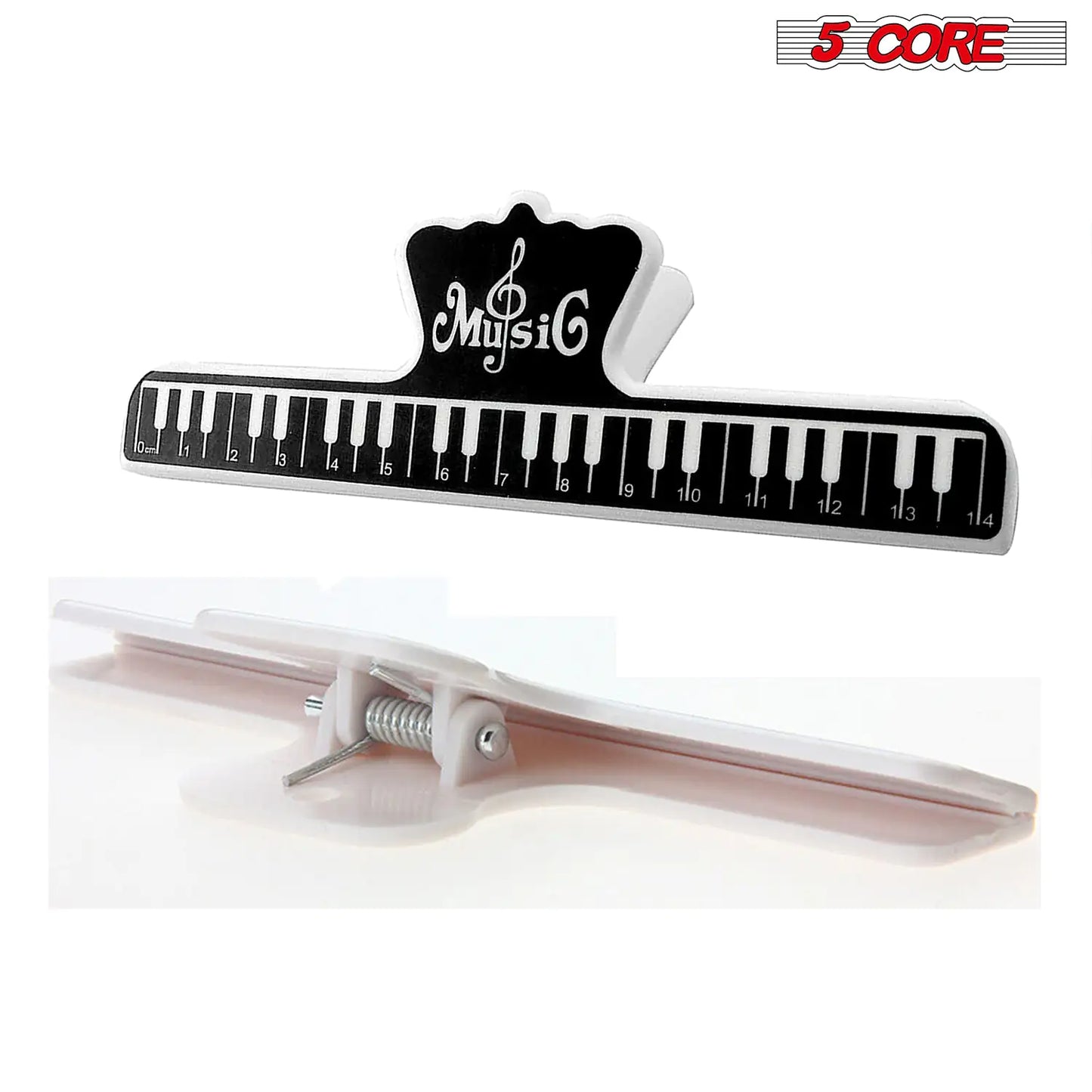 5Core Music Sheet Page Holder 2PCS Black | Durable Plastic Music Score Fixed Clips